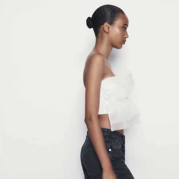 ZARA ORGANZA BANDEAU TOP BLOGGERES FAVORITE - Picture 5 of 9